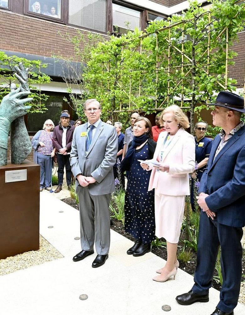The Duchess of Gloucester opens Rae Wilkinsons Covid Recovery garden at St Peters hospital