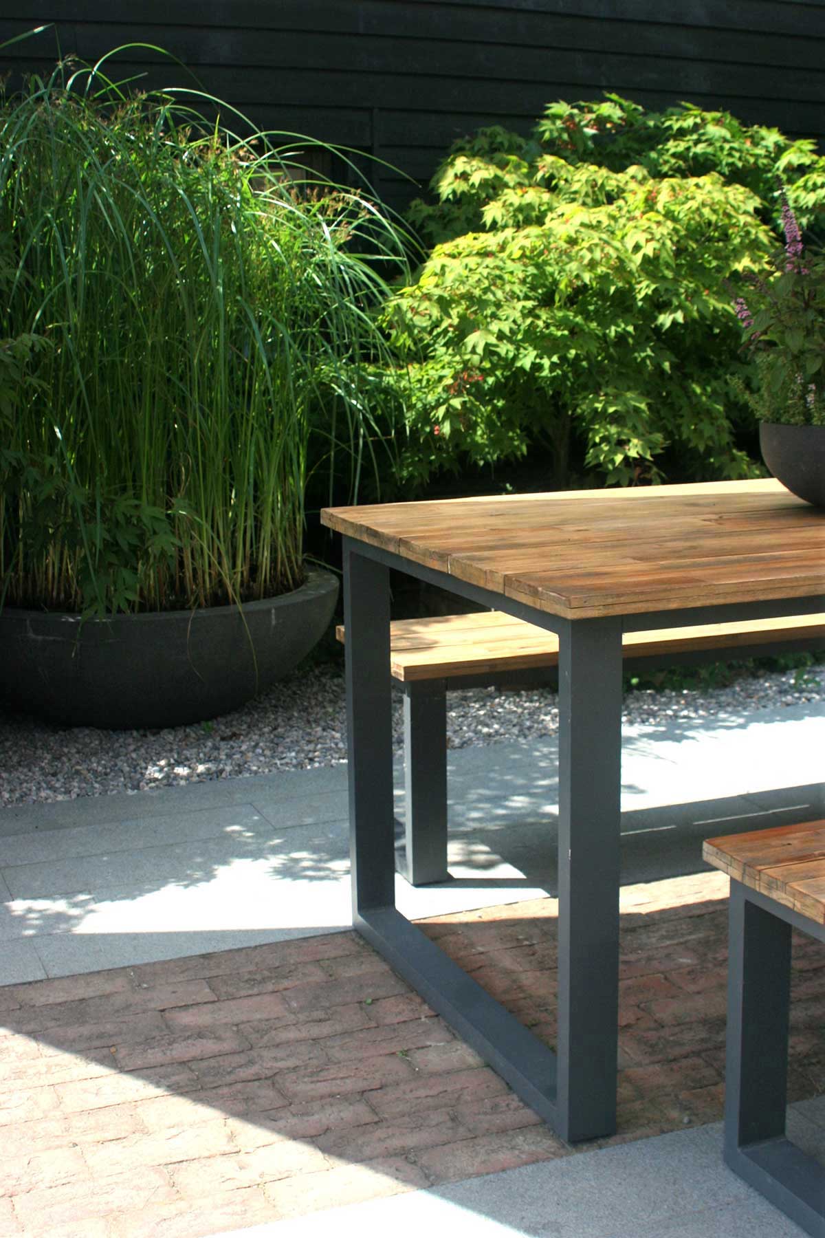 Outdoor furniture for barn courtyard garden - Rae Wilkinson Garden Design